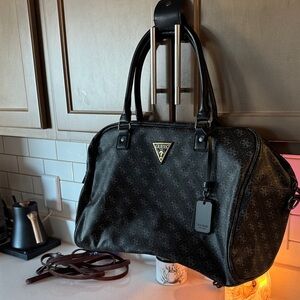 Guess Black Monogram Travel Bag